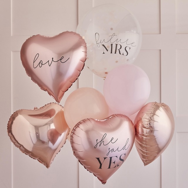 Immagine prodotto Ginger Ray Bouquet di palloncini per addio al nubilato oro rosa