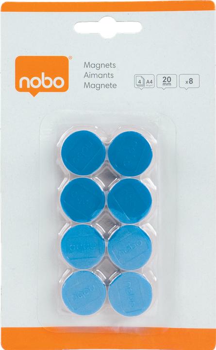 Actual product image Nobo Holding magnet Ø 2 cm 8 pieces, Blue (8 x)