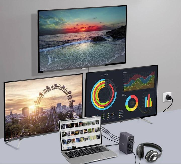 Produktbild Renkforce USB-C® Dockingstation RF-DKS-910 Passend für Marke Dockingstations: U (USB-C, 14 Ports)