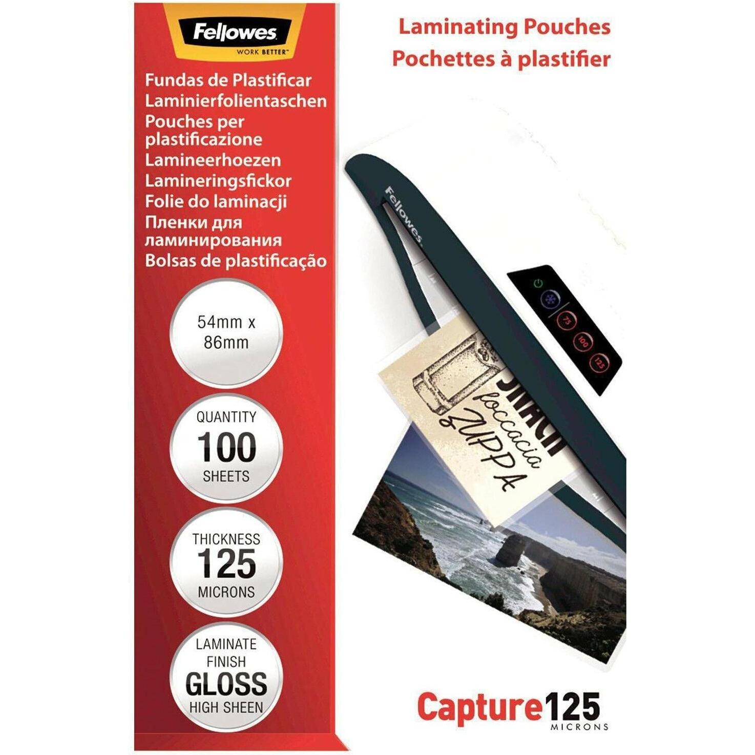 Thumbnail - Fellowes, Laminierfolie, Capture 125 (ID-Kartenformat, 100 Stück, 125 µm)