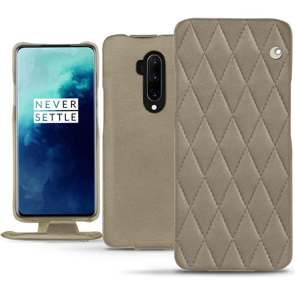 Noreve Lederschutzhülle vertikal (OnePlus 7T Pro), Smartphone Hülle, Beige