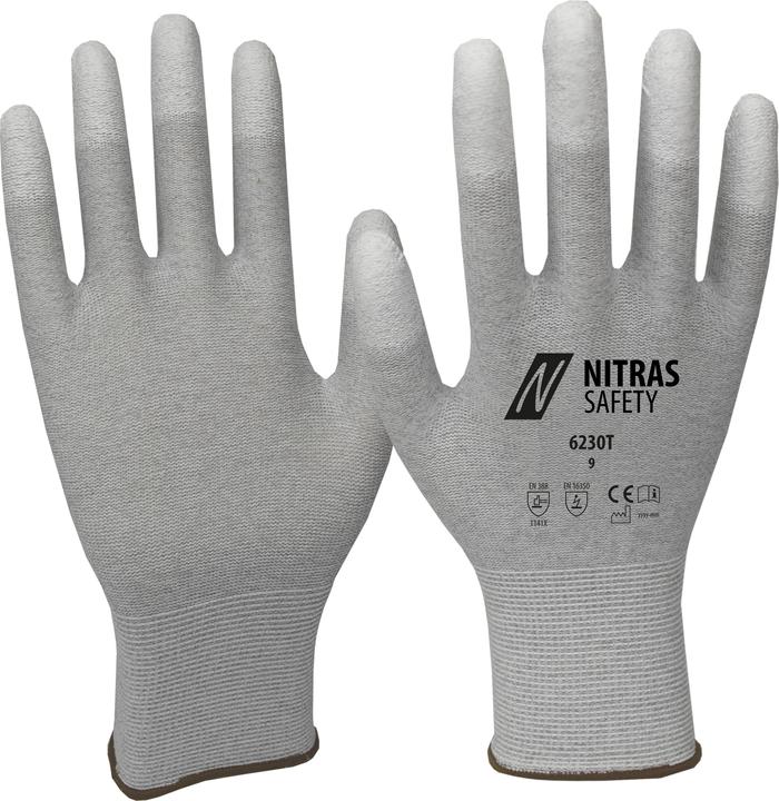 Actual product image Nitras Gloves size 11 grey/white EN 388, EN 16350 PPE category II (11)