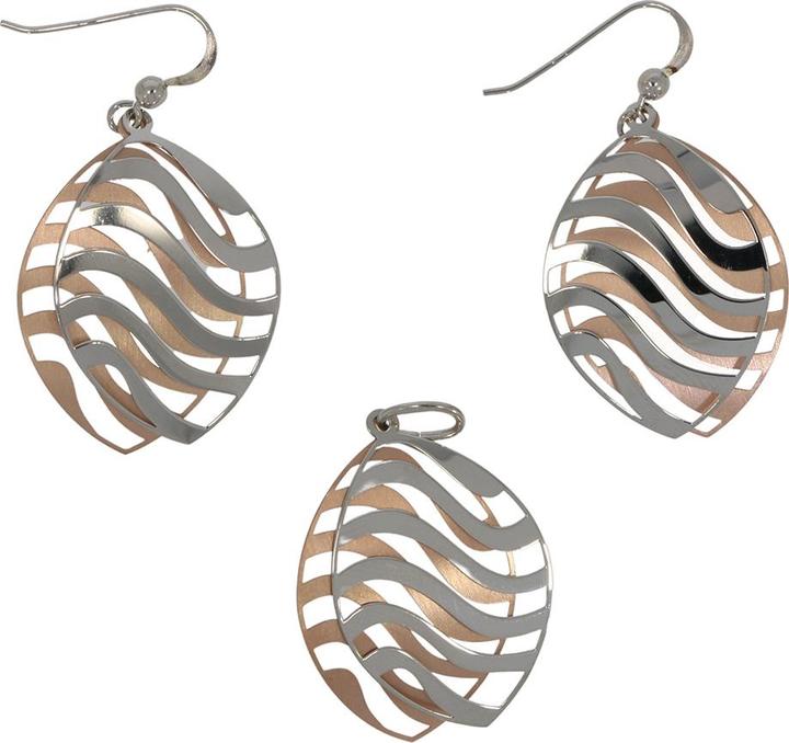 Xen Set mit Ohrängern und Anhänger spitz XSET124 (925 Sterling Silber)