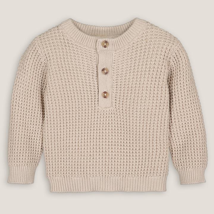 Produktbild La Redoute Collections Pullover mit Rundhals und Knopfleiste (86, 92)