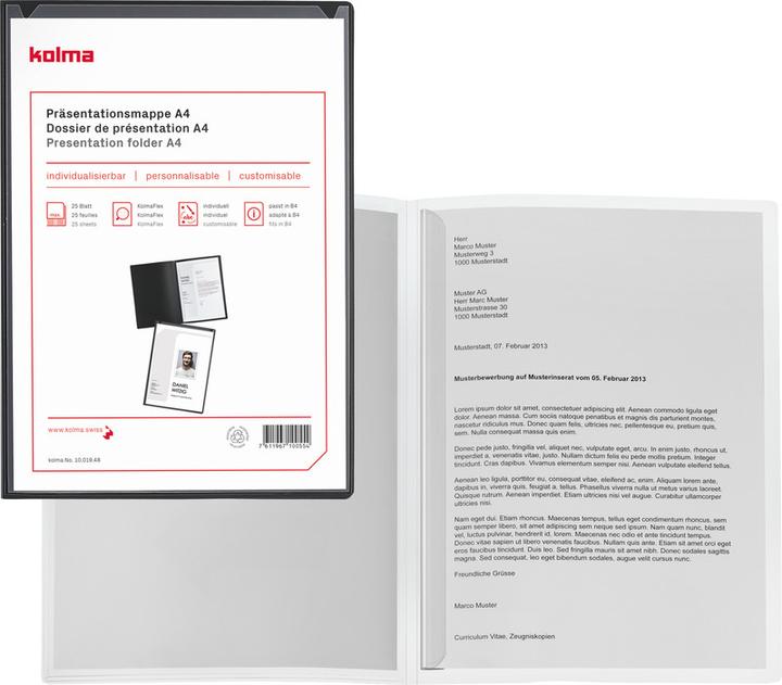 Produktbild Kolma Präsentationsmappe Vario A4 Klemmschiene 2-teilig anthrazit (A4, 1x)