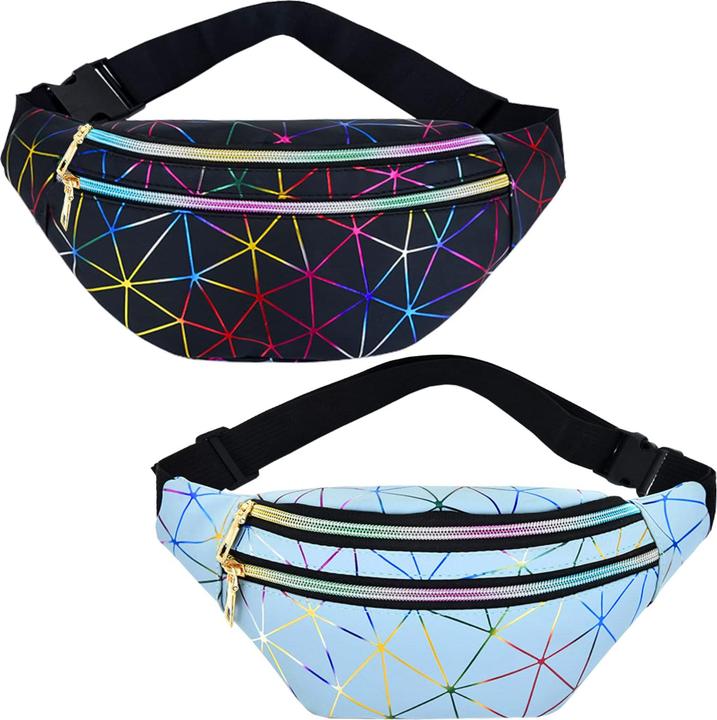 Only-Bags.Store 2 Gürteltasche Stylische Gürteltasche Hüfttasche Wasserdichtes PU-Leder mit 3 Reissverschluss