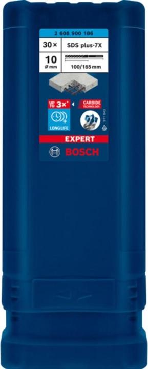 Actual product image Bosch Professional Zubehör EXPERT SDS plus-7X hammer drill bits, 10 x 100 x 165 mm, 30 pcs. (10 millimetres)