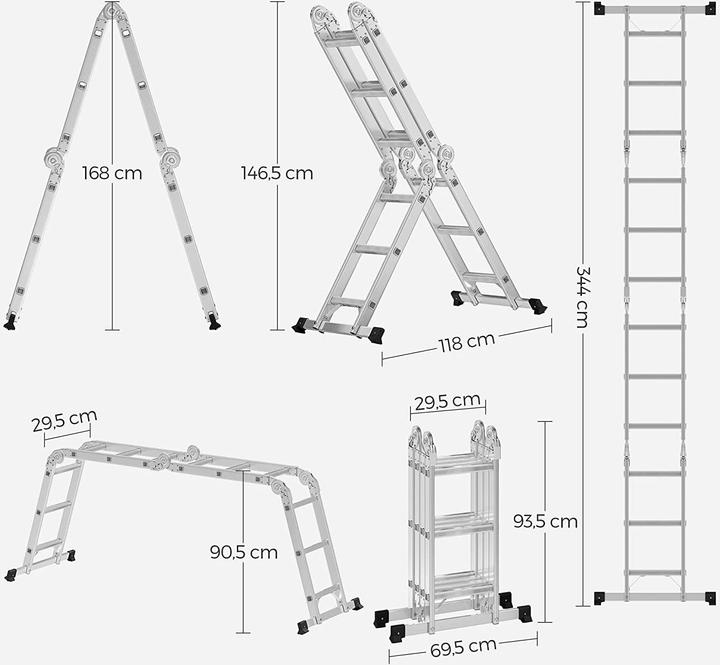 Actual product image Songmics Caroline (Multi-purpose ladder, Stile, Scaffolding, 344 cm)