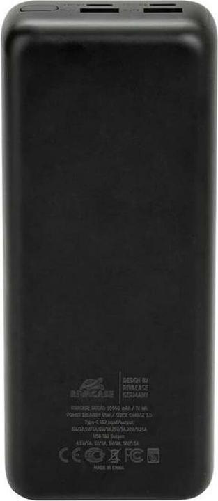 Produktbild Rivacase Powerbank 30000 mAh QC (30000 mAh, 22.50 W, 111 Wh)