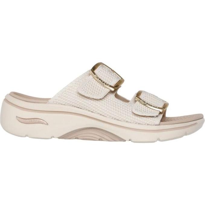Skechers, Donne, Sandali + Ciabatte, Go Walk Arch Fit 2.0 Zandal-C - Dames Sandalen - Naturel, Beige, (41)