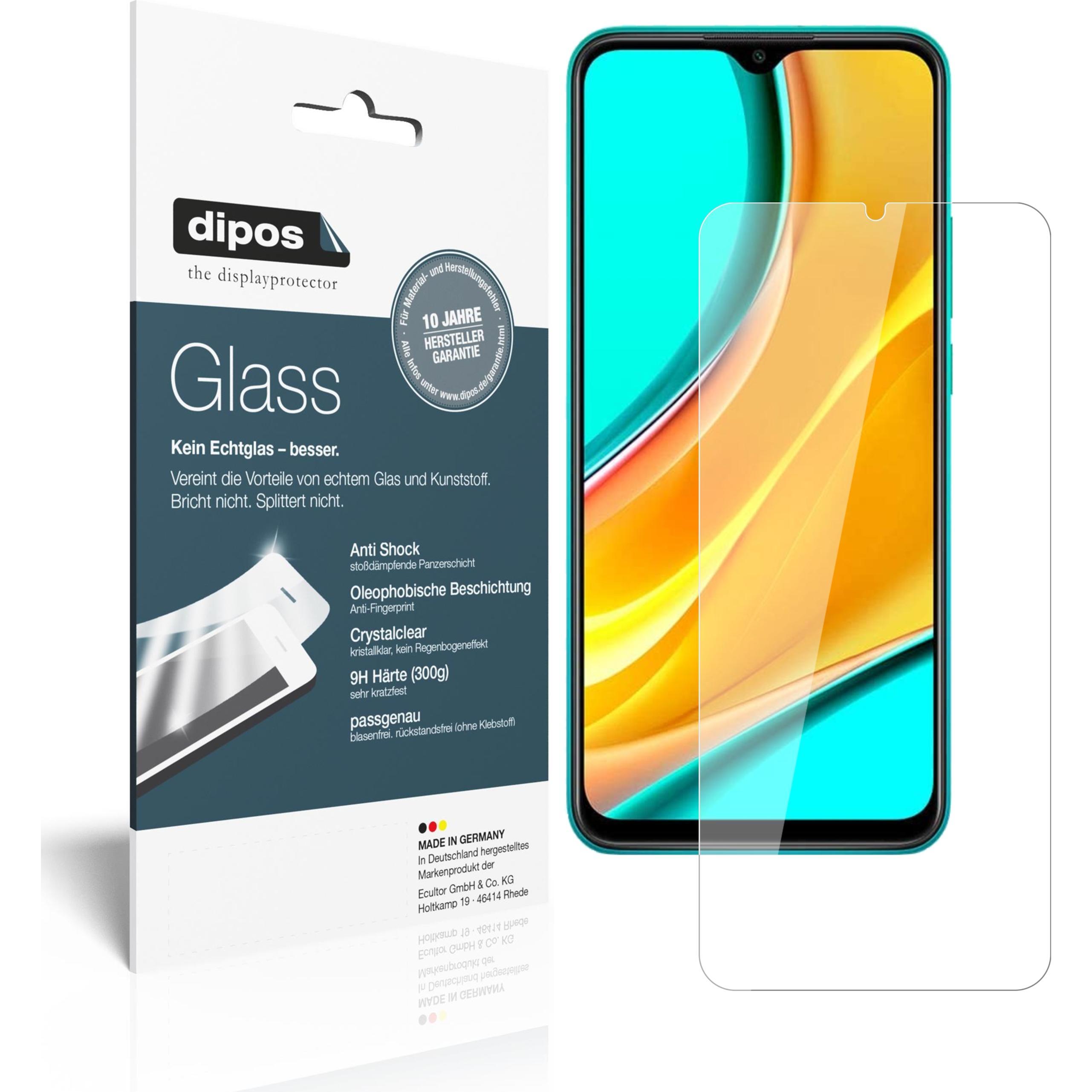 Dipos Displayschutz Anti-Shock (2 Stück, Xiaomi Redmi 9), Smartphone Schutzfolie, Transparent