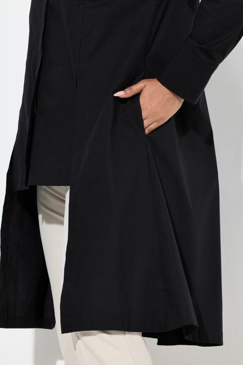 Immagine prodotto Ulla Popken Blusa dal taglio lungo e svasato con spacchetti, collo da camicia e maniche lunghe (60)