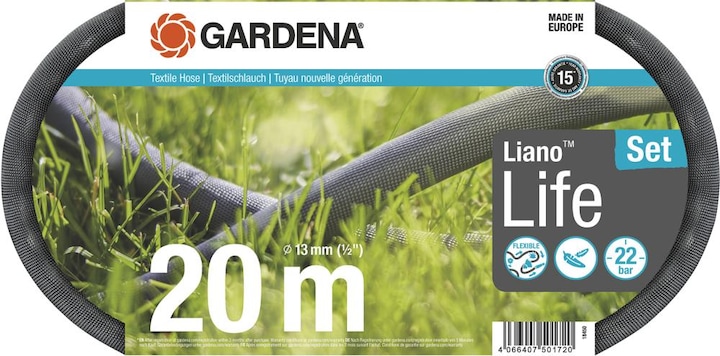 Actual product image Gardena Textile hose Liano Life 1/2, 20 m set (20 m, 13 mm)