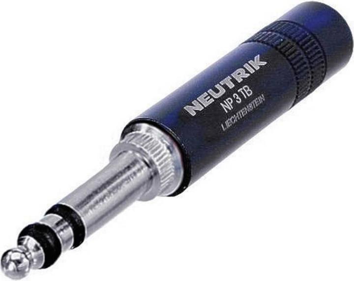 Productafbeelding Neutrik Jack connector 6,35 mm plug, recht Aantal polen: 3 Stereo Zwart NP3TB-B 1 stuks.