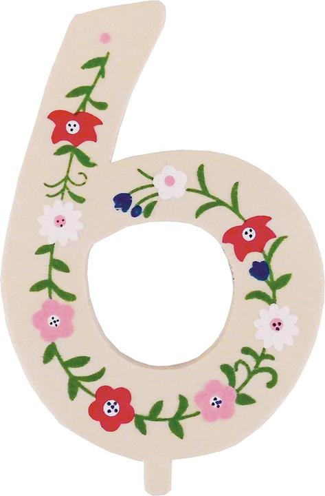 Actual product image Tib Birthday Number Number 6 Wood Multicoloured (1 Piece)