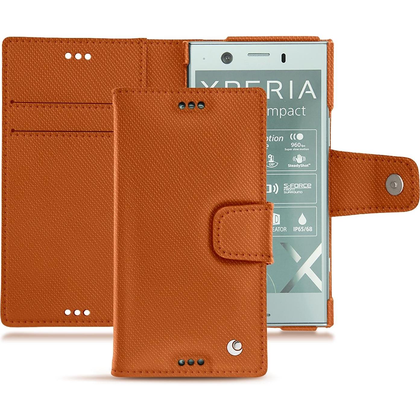 Noreve Lederschutzhülle (Sony Xperia XZ1 Compact), Smartphone Hülle, Orange