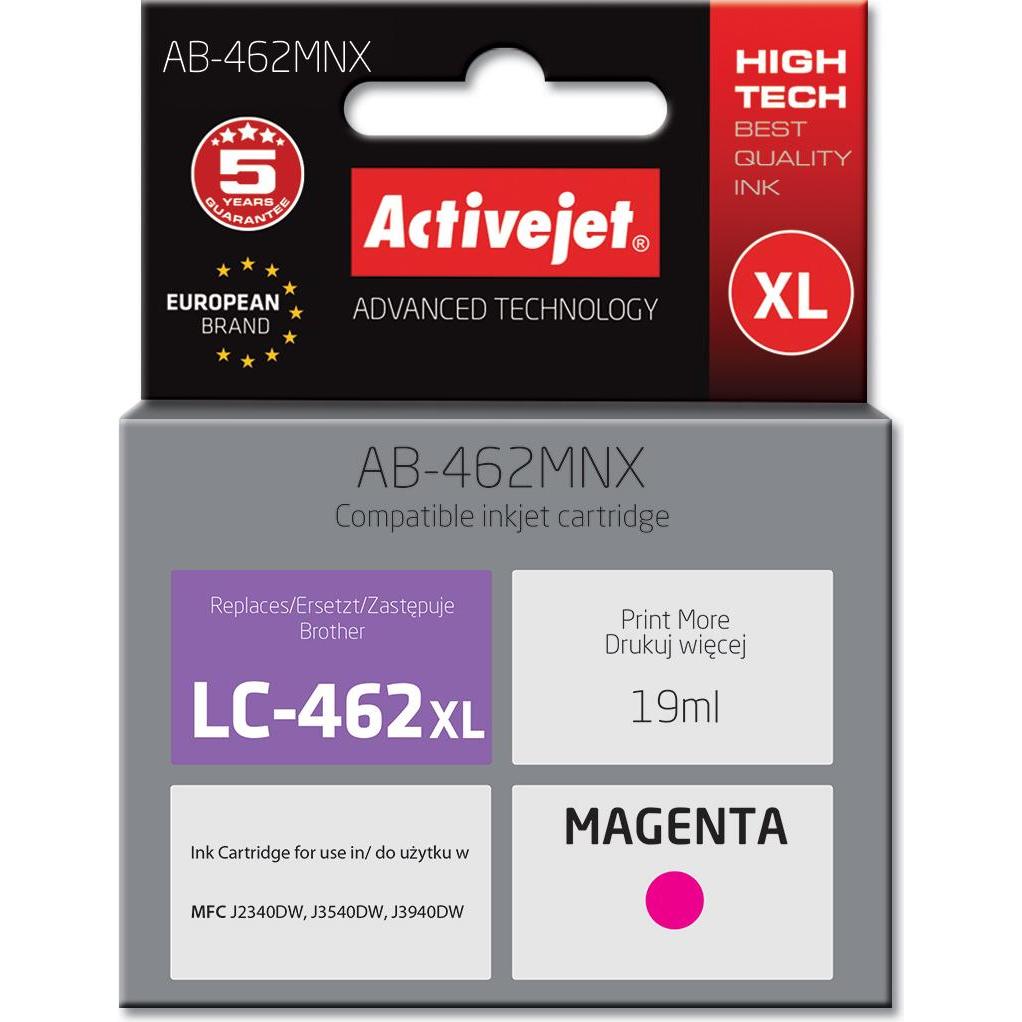 Activejet, Druckerpatrone, AB-462BNX Tinte für Brother Drucker Ersatztinte Brother LC-462XLBK Supreme 64 ml schwa