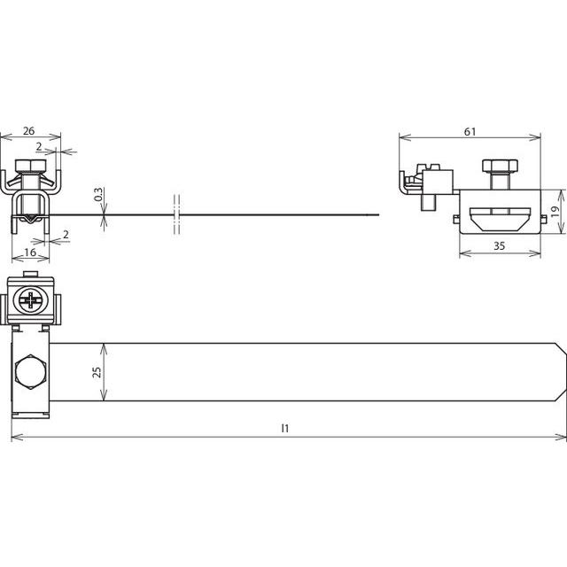 Thumbnail - Dehn, Schraubstock + Zwinge, Erdungsbandrohrschelle, für Rohr-Ø 26,9-60,3 mm (60 mm)