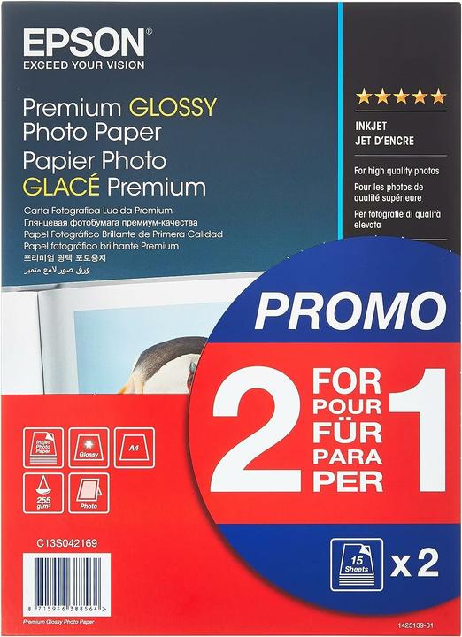 Image du produit Epson Premium Glossy (255 g/m², A4, 30 x)