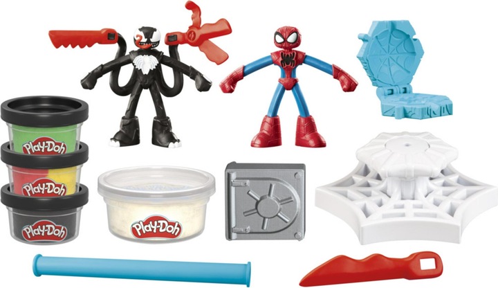 Actual product image Play-Doh Spider-Man web action