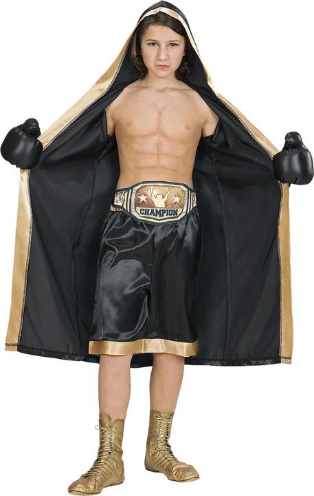 Produktbild Widmann BOXER WORLD CHAMPION (Boxermantel mit Kapuze, Shorts, Gürtel, Boxhandschuhe), 140 cm / 8-10 Years (10XL)