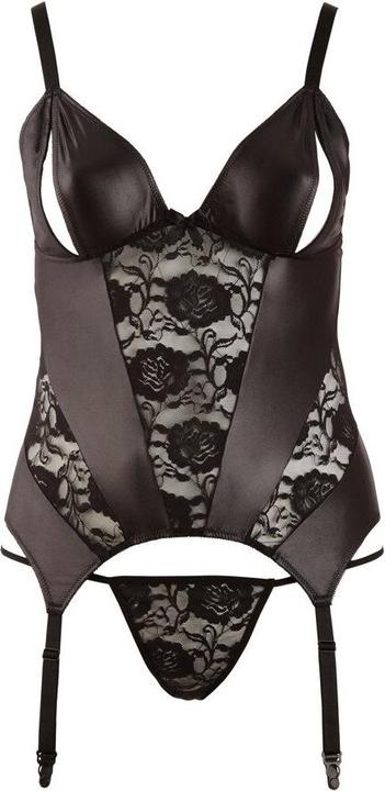 Productafbeelding Cottelli Collection Jarretel chemise met open cups (3XL)