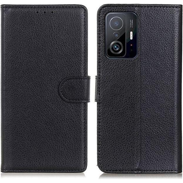 Thumbnail - MU Classic Litchi Leder Bookcover Series (Xiaomi 11T), Smartphone Hülle, Schwarz