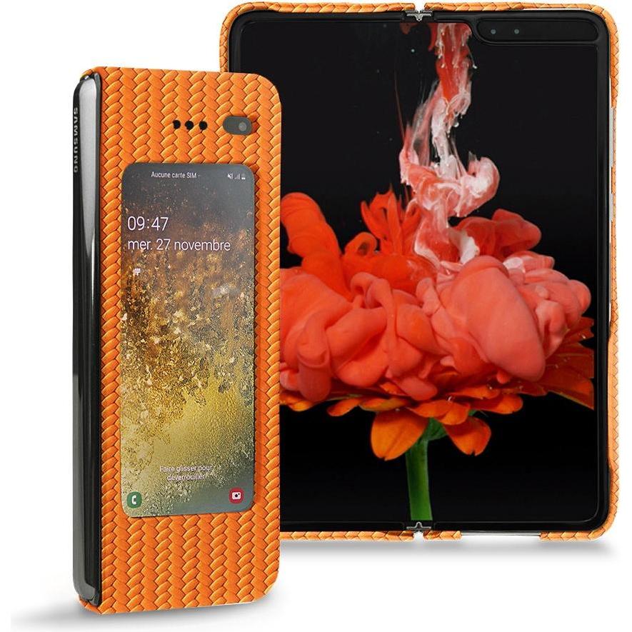 Noreve Lederschutzhülle (Samsung Galaxy Fold), Smartphone Hülle, Orange