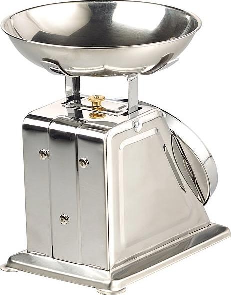 Produktbild Rosenstein & Söhne Analoge Retro-Küchenwaage bis 2 kg mit Tara-Funktion, Edelstahl