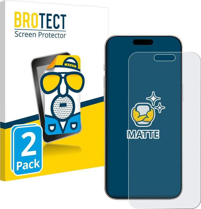 BROTECT Film antireflet Protection d'écran Film de protection d'écran Mat (2 pièce(s), Apple iPhone 16 Pro)