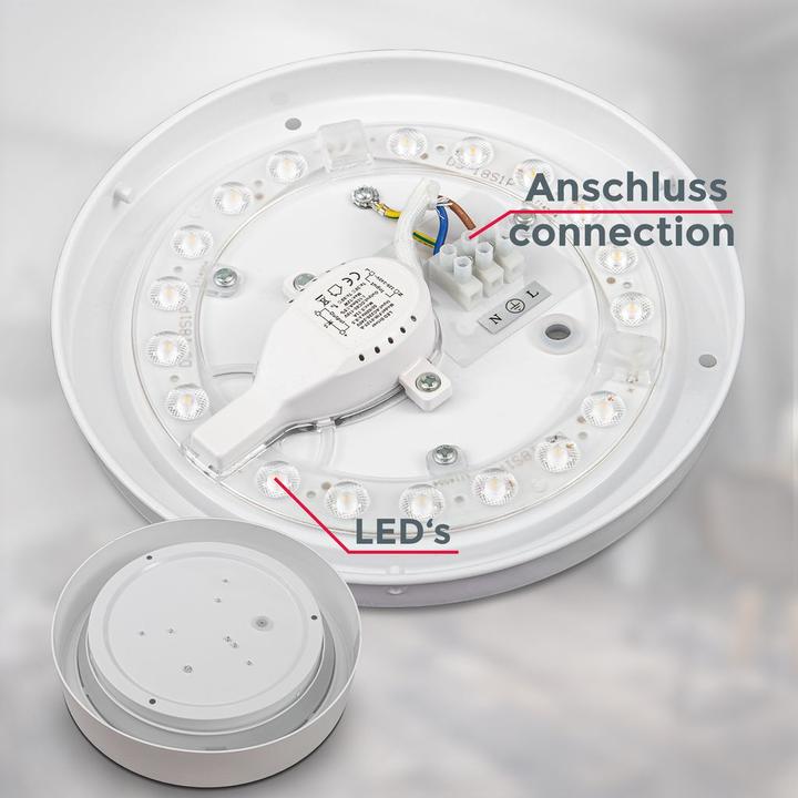 Image du produit B.K.Licht Plafonnier LED, blanc mat, 1xLED platine/12W (1200 lm)