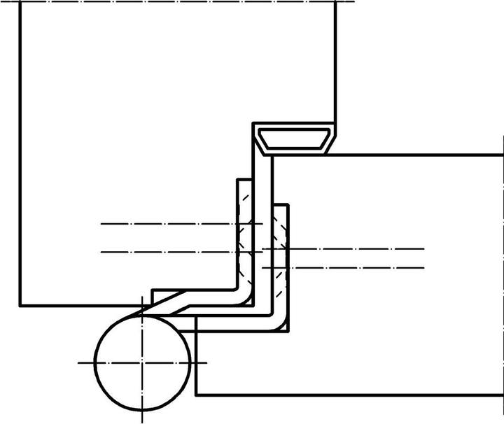 Produktbild Simonswerk Türband QF1 Stahl verzinkt gefälzte Holzflügel Rollenlänge 140 mm DIN links