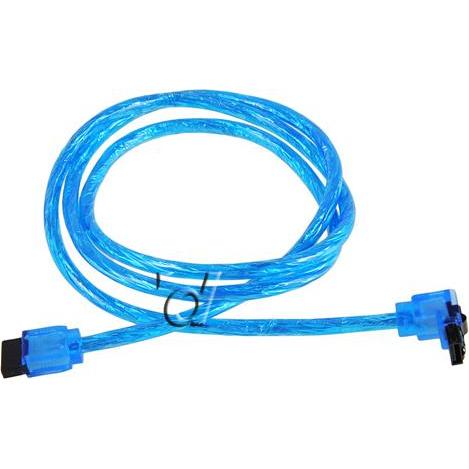 Akasa SATA 3.0 Kabel 100cm gewinkelt / gerade - UV blue, Interne Kabel (PC)