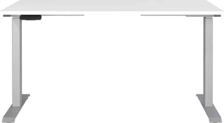 Produktbild Germania JET höhenverstellbarer Schreibtisch weiss rechteckig, T-Fuss-Gestell silber 140,0 x 80,0 cm (140 x 80 cm)