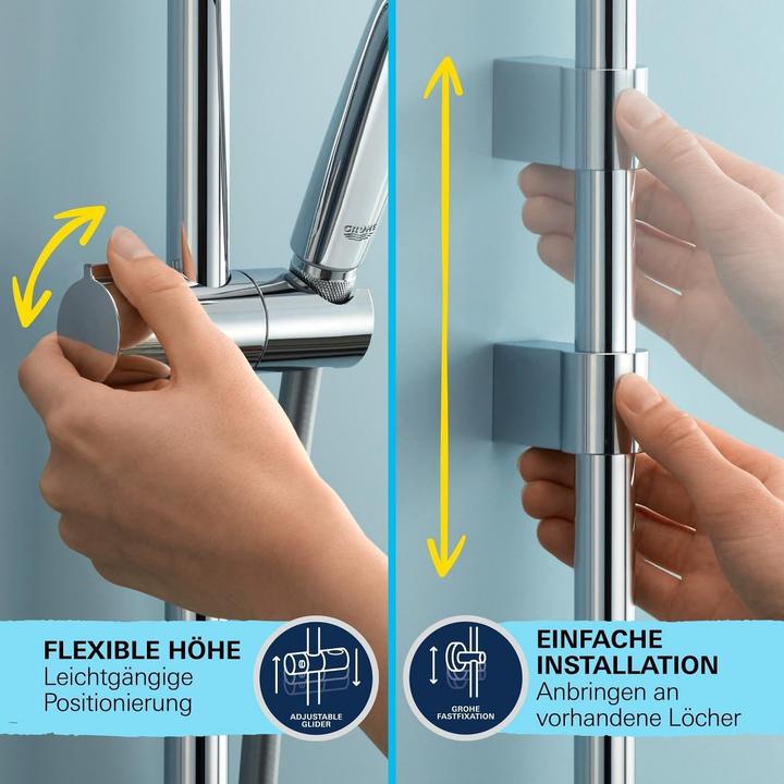 Immagine prodotto Grohe Precision Feel QuickFix Thermostat-Duscharmatur und Vitalio Start 110 Brausestangenset, Länge 600mm