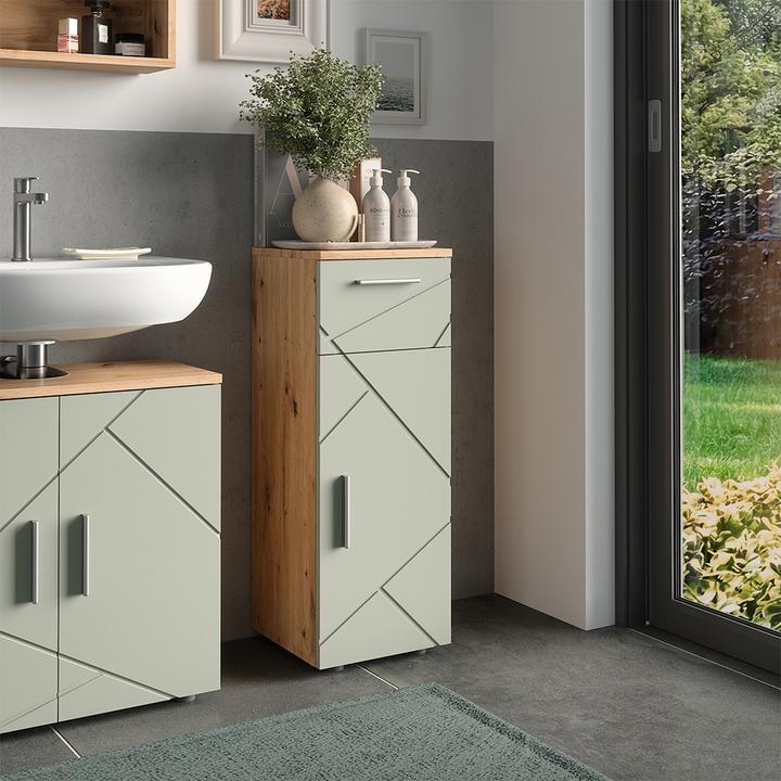 Produktbild Vicco Midischrank Irma, Salbeigrün/Artisan, 30 x 81 cm (30 x 30 x 81 cm)