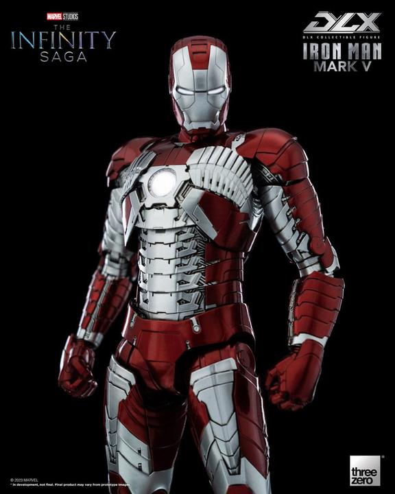 Actual product image ThreeZero Infinity Saga DLX Action Figure 1/12 Iron Man Mark 5 17 cm