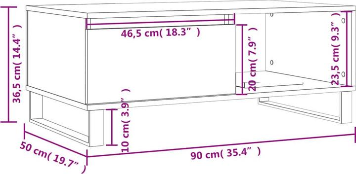 Image du produit vidaXL Couchtisch (90 x 50 x 36.50 cm)