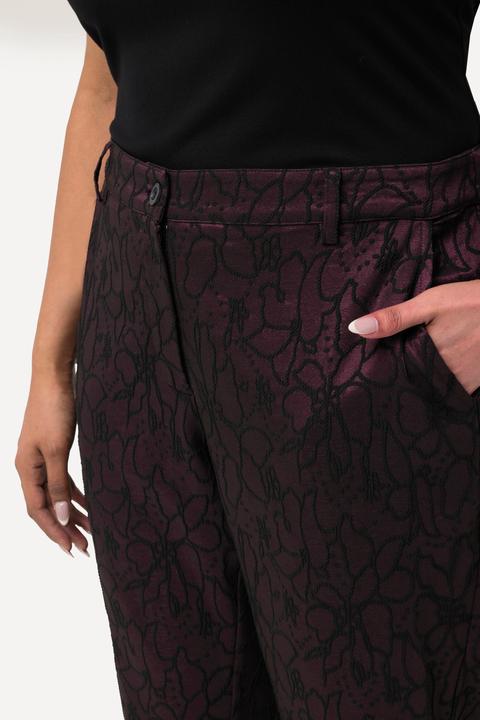 Actual product image Ulla Popken Textured Floral Straight Leg Cigarette Pants (54)