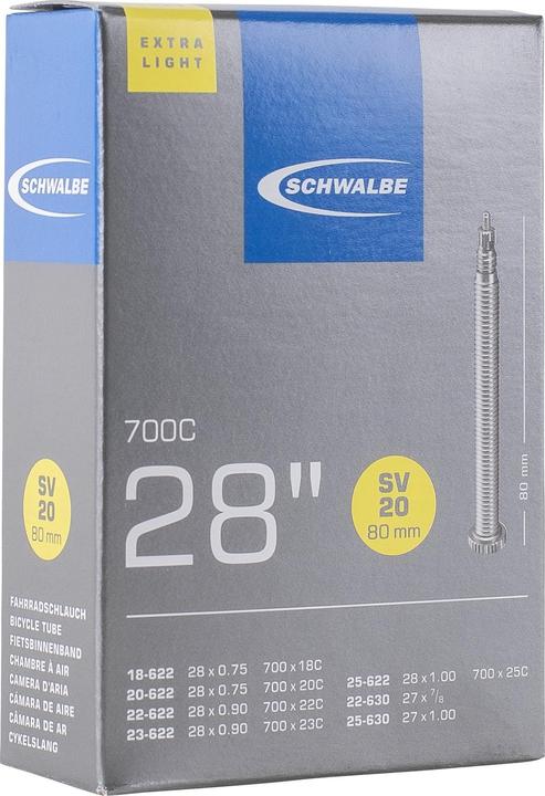 Image du produit Schwalbe EXTRA LIGHT 700x18/25c Presta 80mm (Presta (SV), 28", 80 mm)
