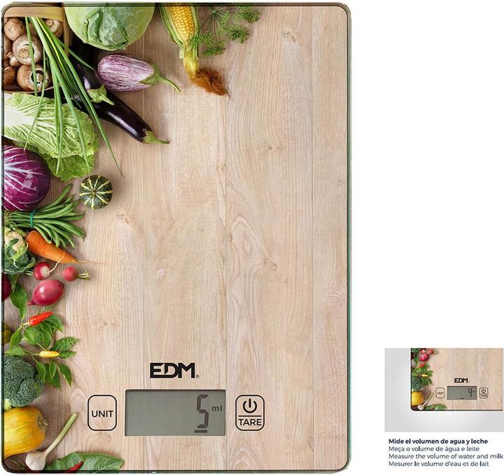 Produktbild EDM Küchenwaage 07527 Braun Holz 5 kg