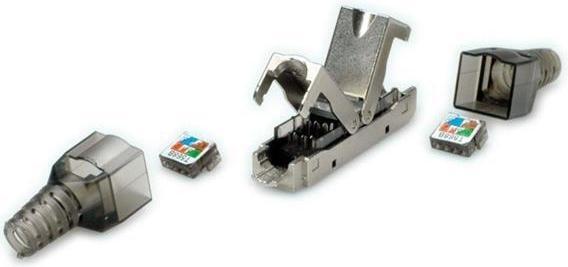 Actual product image Roline Cat.8 Keystone, shielded, toolless, silver color