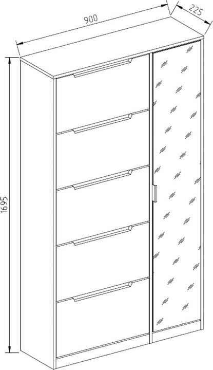 Produktbild Vicco Luca (90 x 23 x 170 cm)