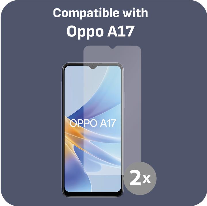 Actual product image Cazy Protective Glass Compatible with Oppo A17 Tempered Glass Case Compatible - 2 pieces (2 pcs., Oppo A17k)