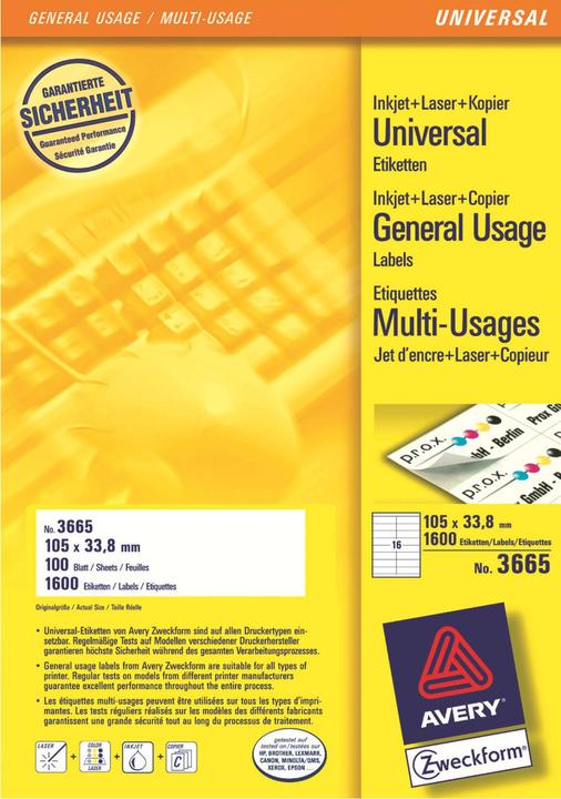 Produktbild Avery Universal-Etiketten