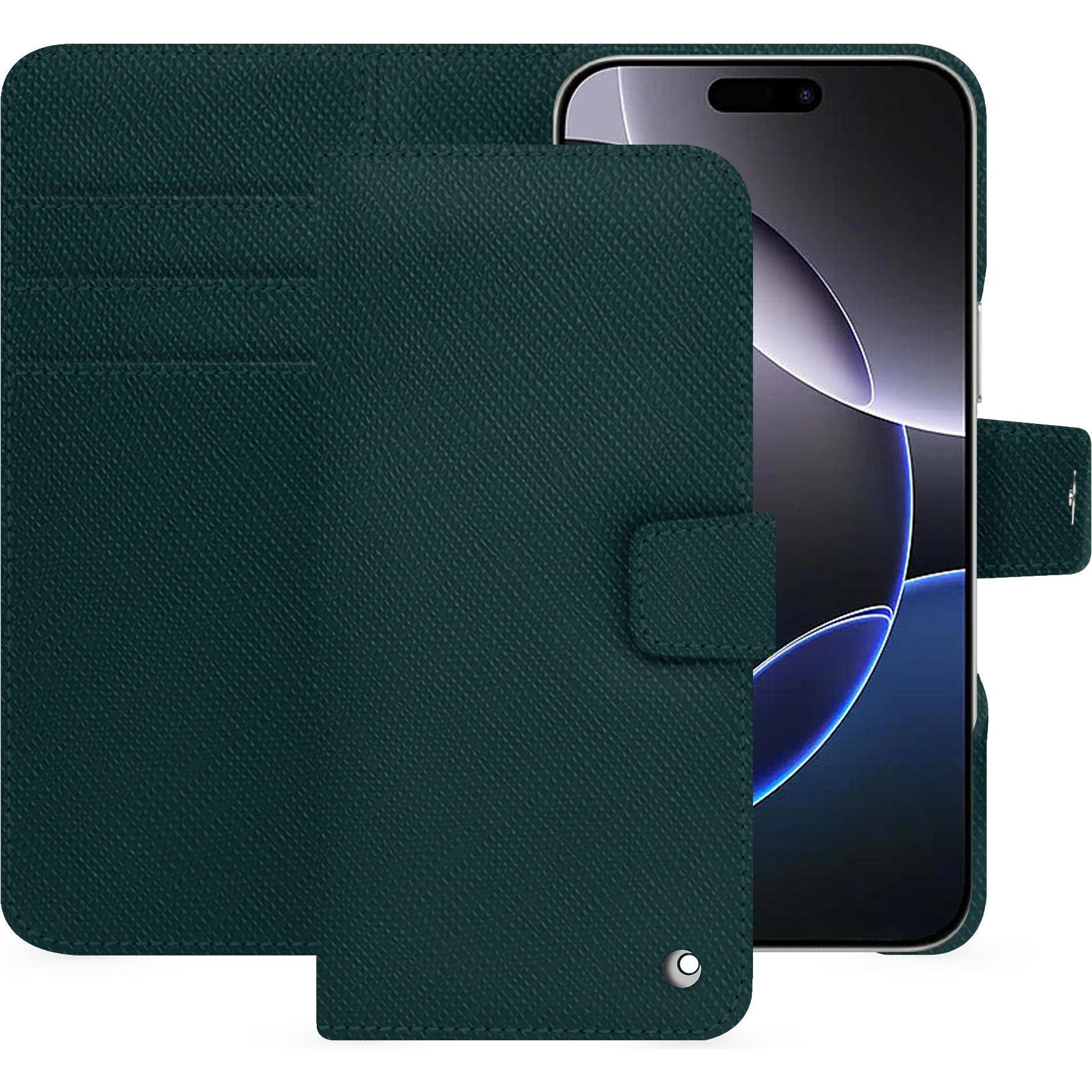 Noreve Lederschutzhülle Apple iPhone 16 Pro Max (Apple iPhone 16 Pro Max), Smartphone Hülle, Grün