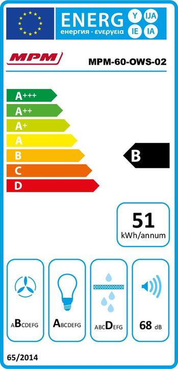 Energie-Label MPM -60-OWS-02 gartraukis (Unterbauhaube)