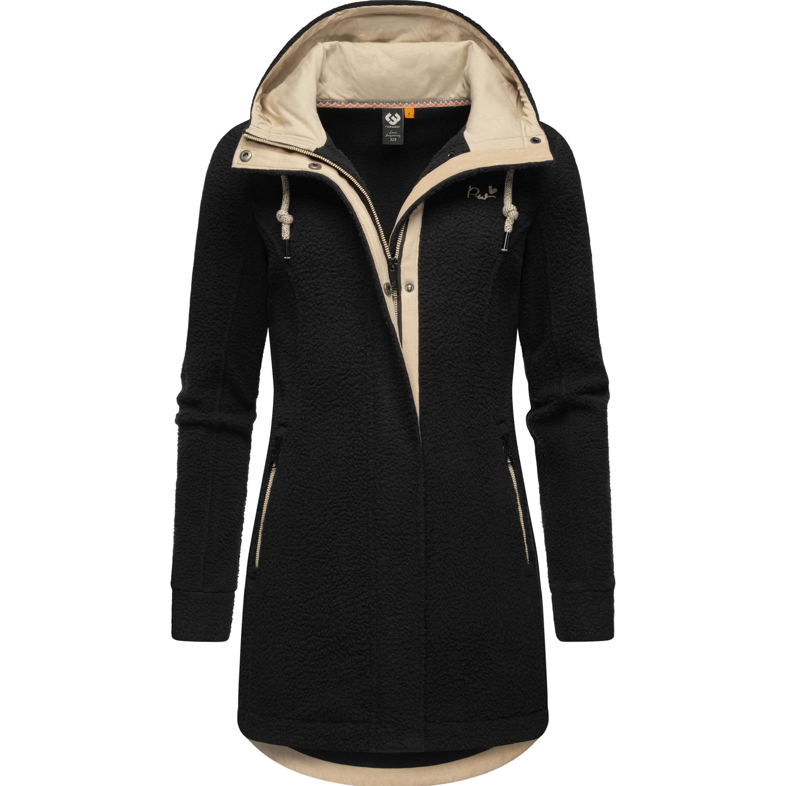 Ragwear, Damen, Jacke, Letti Teddy-Fleece (5XL), Schwarz, 5XL