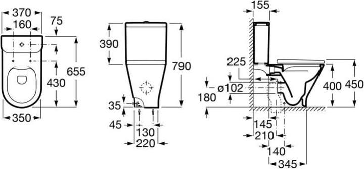 Produktbild ROCA Gap Rd Cistern Cc Bi Whte