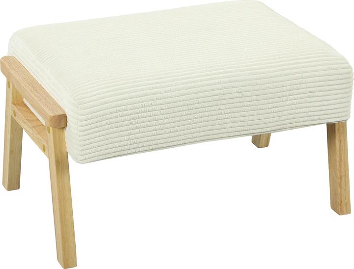 Actual product image Homcom Sitzhocker Polyester, Gummiholz Cremeweiss